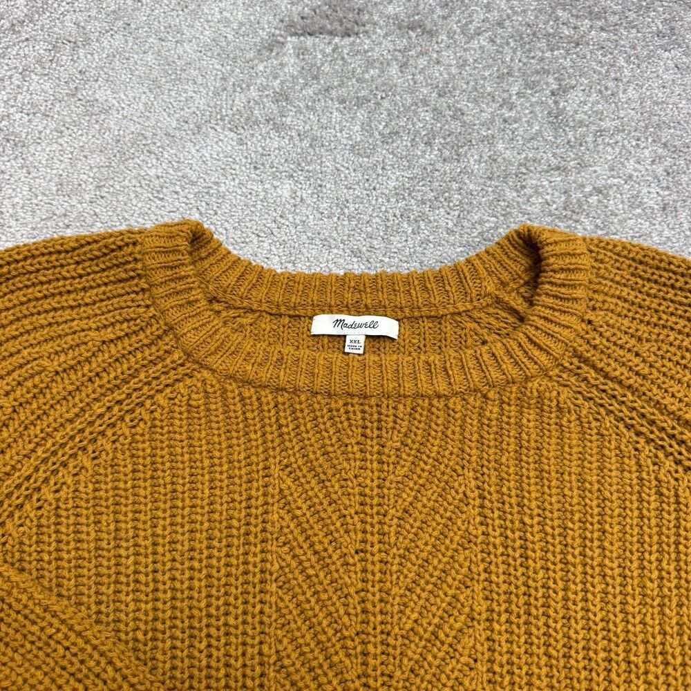 Madewell Chunky Ribbed Knit Balloon Sleeve Sweater Womens 2XL Brown Cotton - Picture 3 of 11